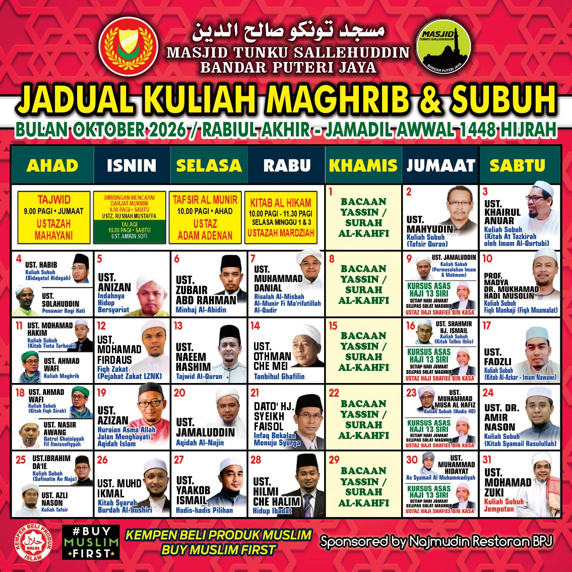Poster Jadual Kuliah